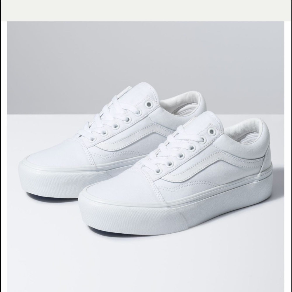 VANS Old Skool platform white sneakers - Picture 1 of 6